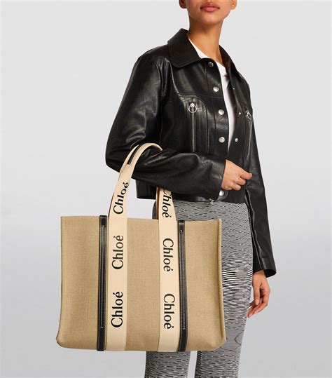 chloe large tote|chloe large woody tote.